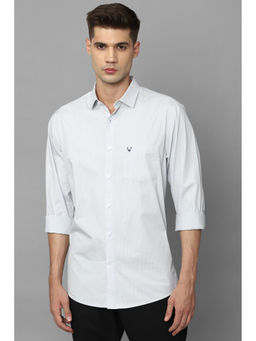 Allen Solly - Men White Slim Fit Printed Full Sleeves Casual Shirt