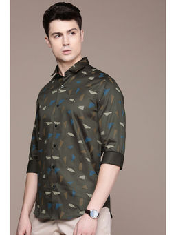 Simon Carter - Men Printed Green Shirt