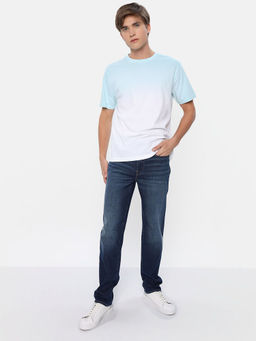 American Eagle - Men Blue Super Soft Dip Dye Ombre T-Shirt