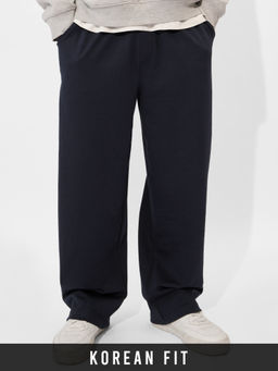 The Souled Store - Navy Blue Solids Korean Trackpant