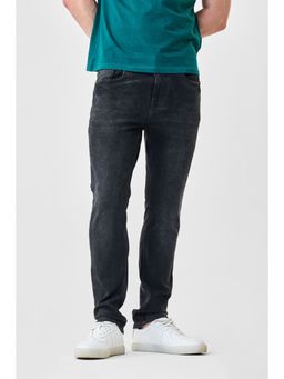 Snitch - Grey Cotton Blend Button Fly Jeans