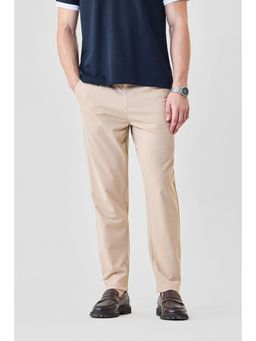 Snitch - Beige Polyester Blend Drawstring Trouser