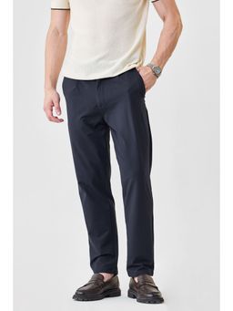 Snitch - Navy Blue Polyester Blend Drawstring Trouser
