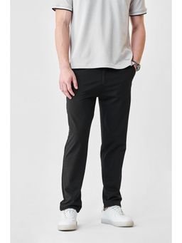 Snitch - Black Polyester Blend Drawstring Trouser