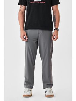 Snitch - Grey Polyester Blend Drawstring Trouser