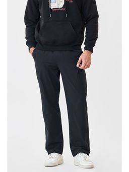 Snitch - Black Polyester Drawstring Trouser