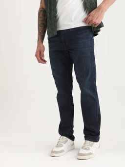 Rare Rabbit - Blue Cotton Blend Button Fly Jeans