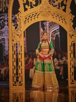 THE ROYALEUM ATELIER - Green Bahaar Lehenga with Blouse and Dupatta (Set of 3)