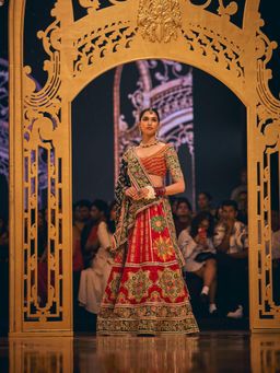 THE ROYALEUM ATELIER - Multi-Colour Meher Lehenga with Blouse and Dupatta (Set of 3)