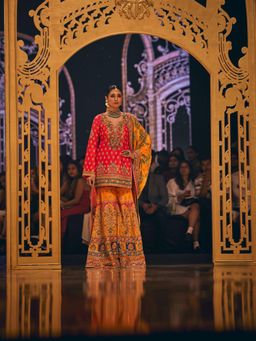 THE ROYALEUM ATELIER - Pink Faiza Sharara with Kurta and Dupatta (Set of 3)