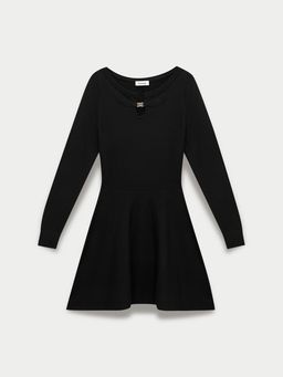 Pomelo - Keyhole Knit Dress - Black