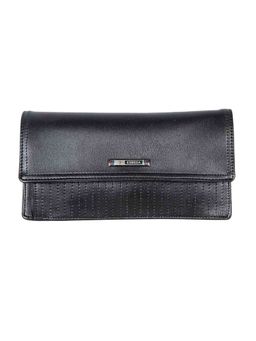 ESBEDA - Black Small Size Solid Flapover Wallet