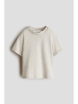H&M - Kids Beige Loose-Fit Pima Cotton T-Shirt