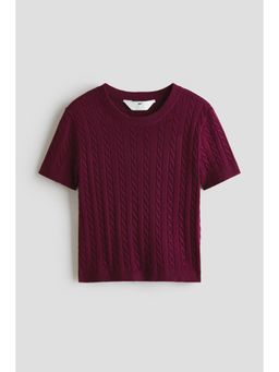 H&M - Girls Red Short Cable Knit Top