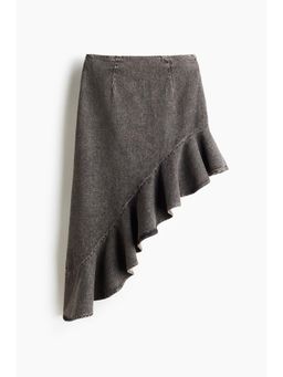 H&M - Women Grey Asymmetric Denim Skirt