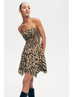 H&M - Women Green Smocked Strappy Dress