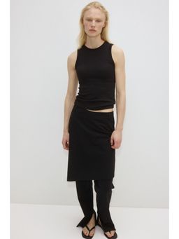 H&M - Women Black Cooling Slim Fit Ribbed Integral-Bra Vest Top