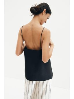 H&M - Women Black Fine-Knit Strappy Top
