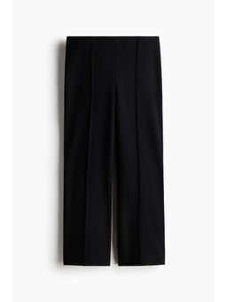 H&M - Women Black Viscose-Blend Capri Trousers