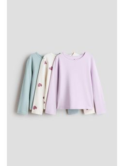 H&M - Girls White 3-Pack Cotton Tops
