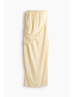 H&M - Women Yellow Draped Bandeau Dress