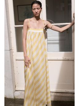 H&M - Women Yellow A-Line Tie-Strap Dress
