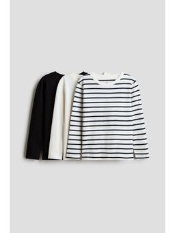 H&M - Boys White 3-Pack Cotton Tops