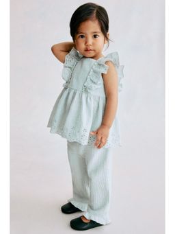 H&M - Girls Turquoise 2-Piece Cotton Muslin Set