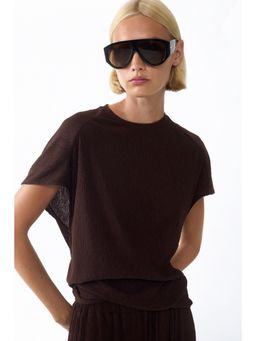 H&M - Women Brown Crinkled Top