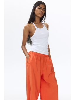 H&M - Women Orange Drawstring-Detail Balloon Trousers