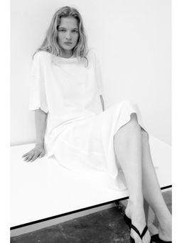 H&M - Women White Linen-Blend Slip Skirt