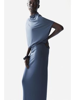 H&M - Women Blue Draped Asymmetric Dress