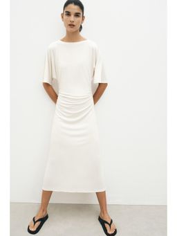 H&M - Women White Draped T-Shirt Dress