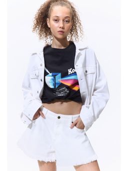 H&M - Women Black Oversized Printed T-Shirt
