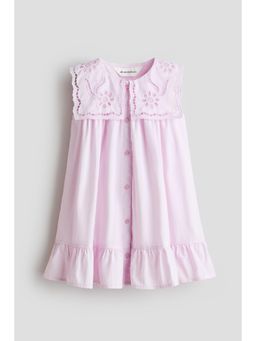 H&M - Girls Purple Sailor-Collared Cotton Dress