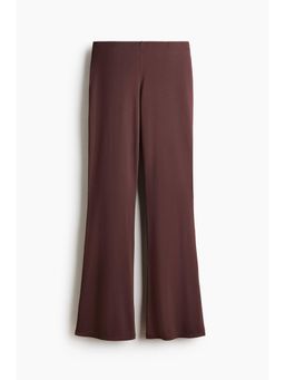 H&M - Women Brown Flared Modal-Blend Trousers