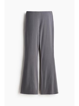 H&M - Women Grey Flared Modal-Blend Trousers