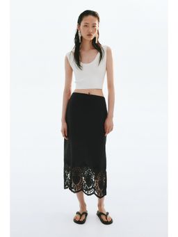 H&M - Women Black Broderie Anglaise Skirt