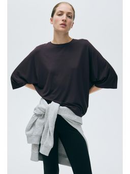 H&M - Women Brown Batwing-Sleeved Viscose Top