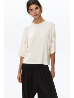 H&M - Women White Batwing-Sleeved Viscose Top