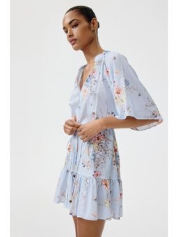 H&M - Women Blue Tie-Belt Shirt Dress