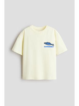 H&M - Boys Yellow Oversized Printed Cotton T-Shirt