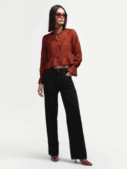RAREISM - Black Cotton Solid Regular Fit Denim Jeans