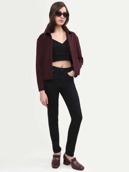 RAREISM - Black Cotton Blend Solid Skinny Fit Denim Jeans
