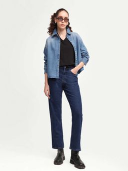 RAREISM - Blue Cotton Solid Straight Fit Denim Jeans