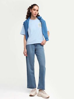 RAREISM - Blue Cotton Solid Straight Fit Denim Jeans