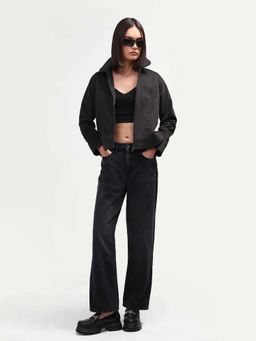 RAREISM - Black Cotton Solid Straight Fit Jeans