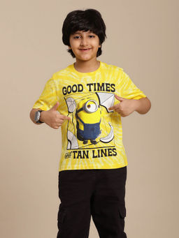 Kidsville - Official Minions Printed Regular Fit T-Shirt For Boys