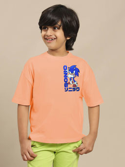 Kidsville - Official Sonic Modern Printed Oversized T-Shirt For Boys