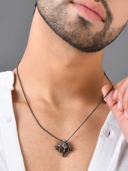 Voylla - Eclipse Stylish Black Trishul Mens Pendant